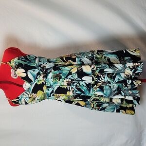 a.n.a Black and Green Tropical Dress With Adjustable Straps